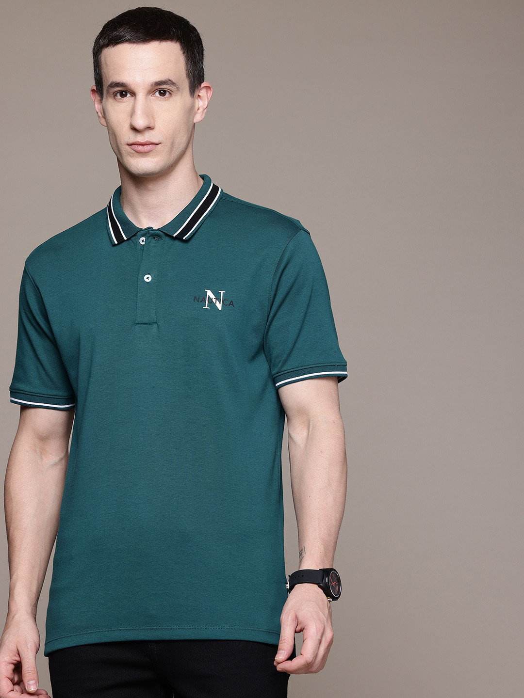 Nautica Pure Cotton Polo Collar T-shirt