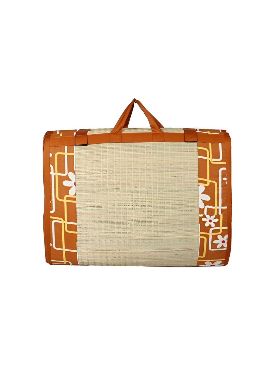 KALA DARSHAN CRAFTS BAZAR Brown & Beige Floral Printed Cotton Foldable Korai Chatai