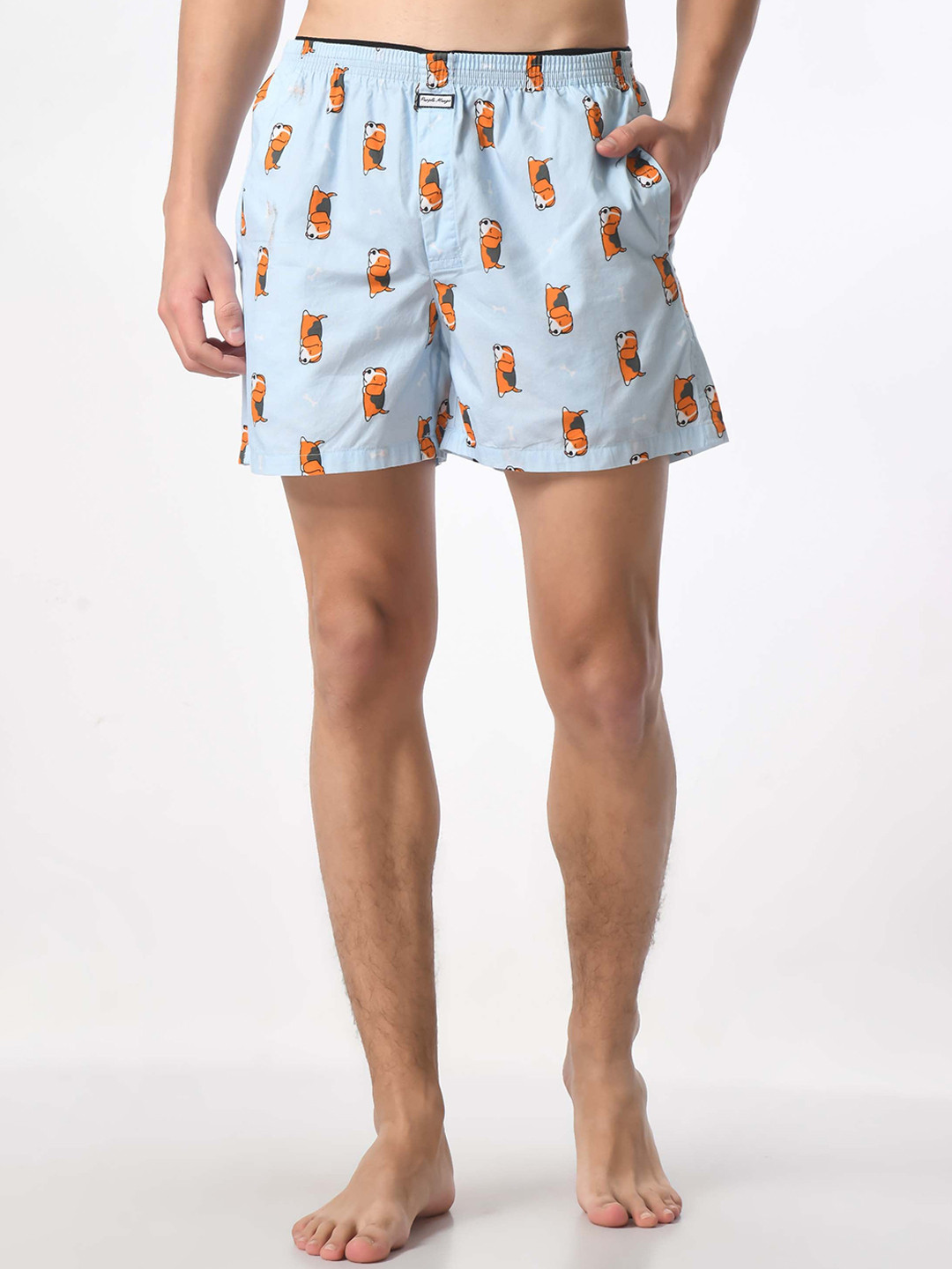 PURPLEMANGO THE FRUIT OF FASHION Sleepy Dog Printed Pure Cotton Boxer