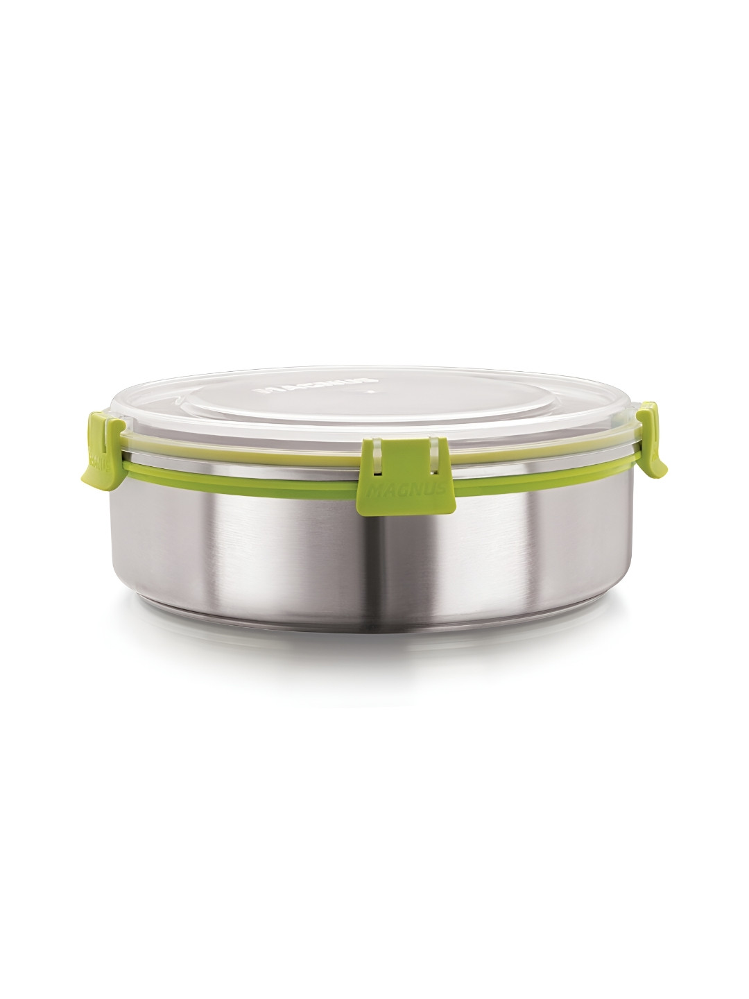 MAGNUS Silver-Toned & Green Stainless Steel Food Container