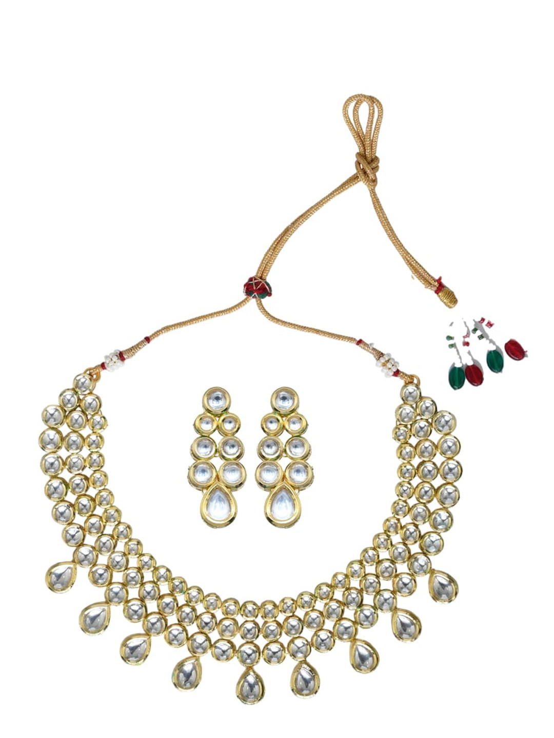 Anvik Gold-plated Kundan Stone Studded Jewellery Set