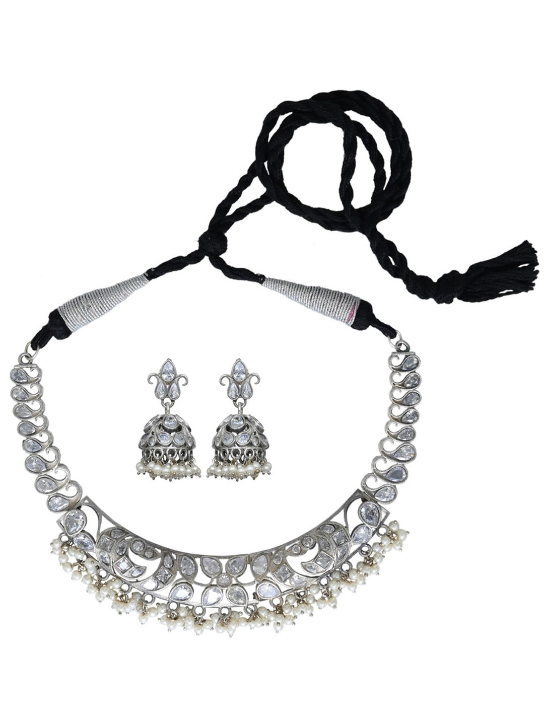 Anvik Silver-Plated Oxydised Jewellery Set