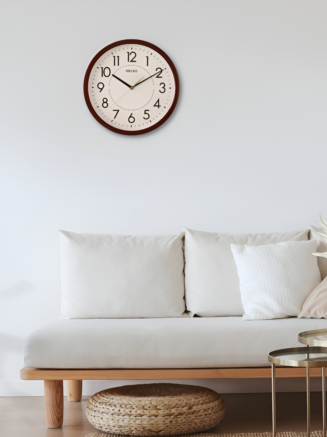 SEIKO Brown & White Traditional Analogue Wall Clock