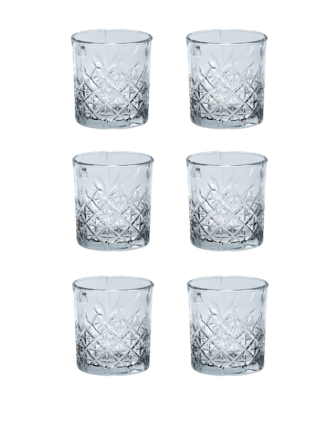 ceradeco Transparent QC COMPLETED6 Pieces Cutting Whisky Glass 360 ml Each