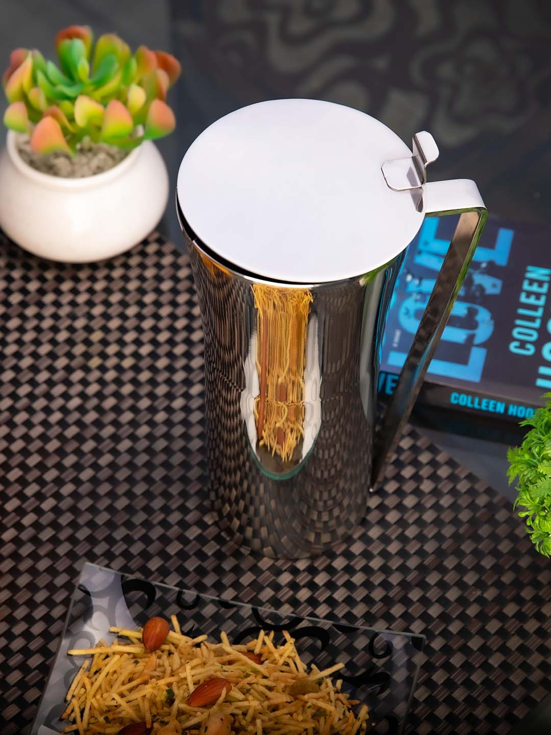 FNS Silver Toned Steel Water Jug 1.2 L