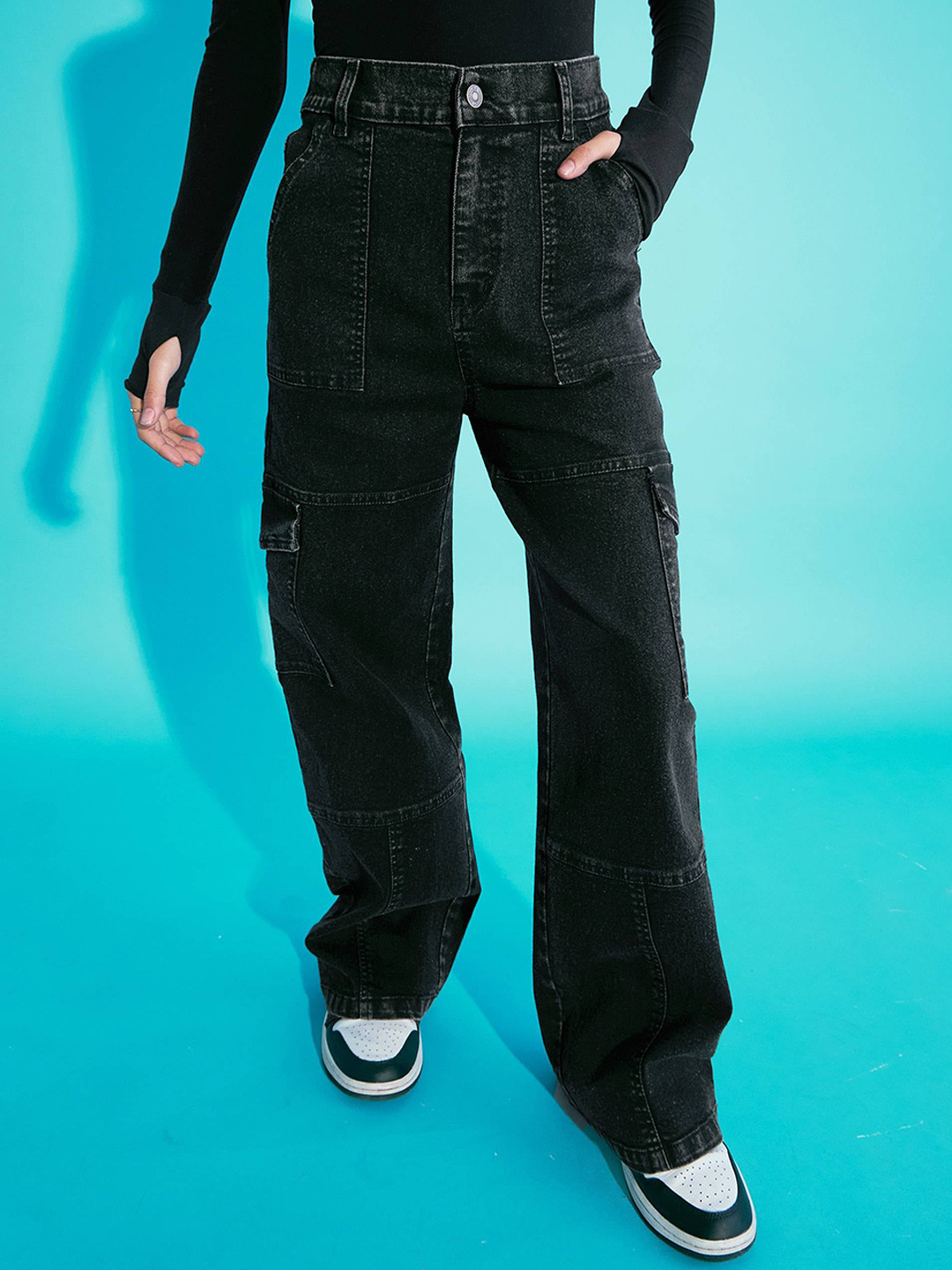 Noh.Voh - SASSAFRAS Kids Girls Relaxed Fit High-Rise Low Distress Stretchable Jeans