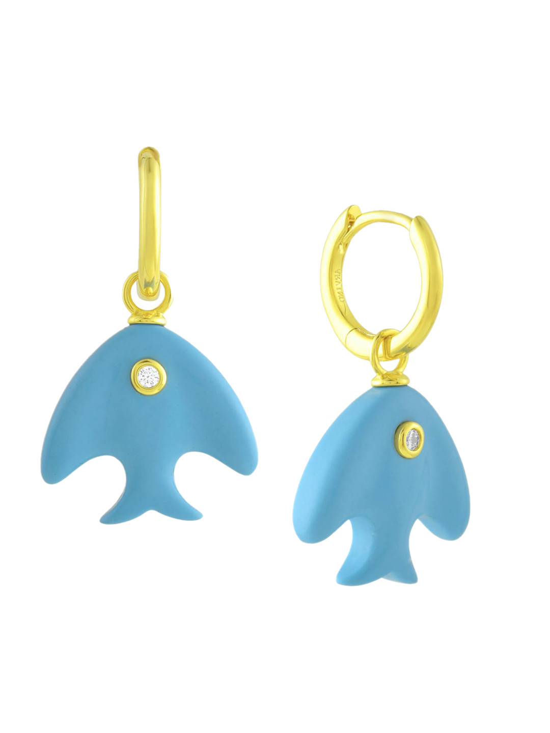 ARVINO Gold-Plated Stone-Studded Animal Shaped Drop Earrings