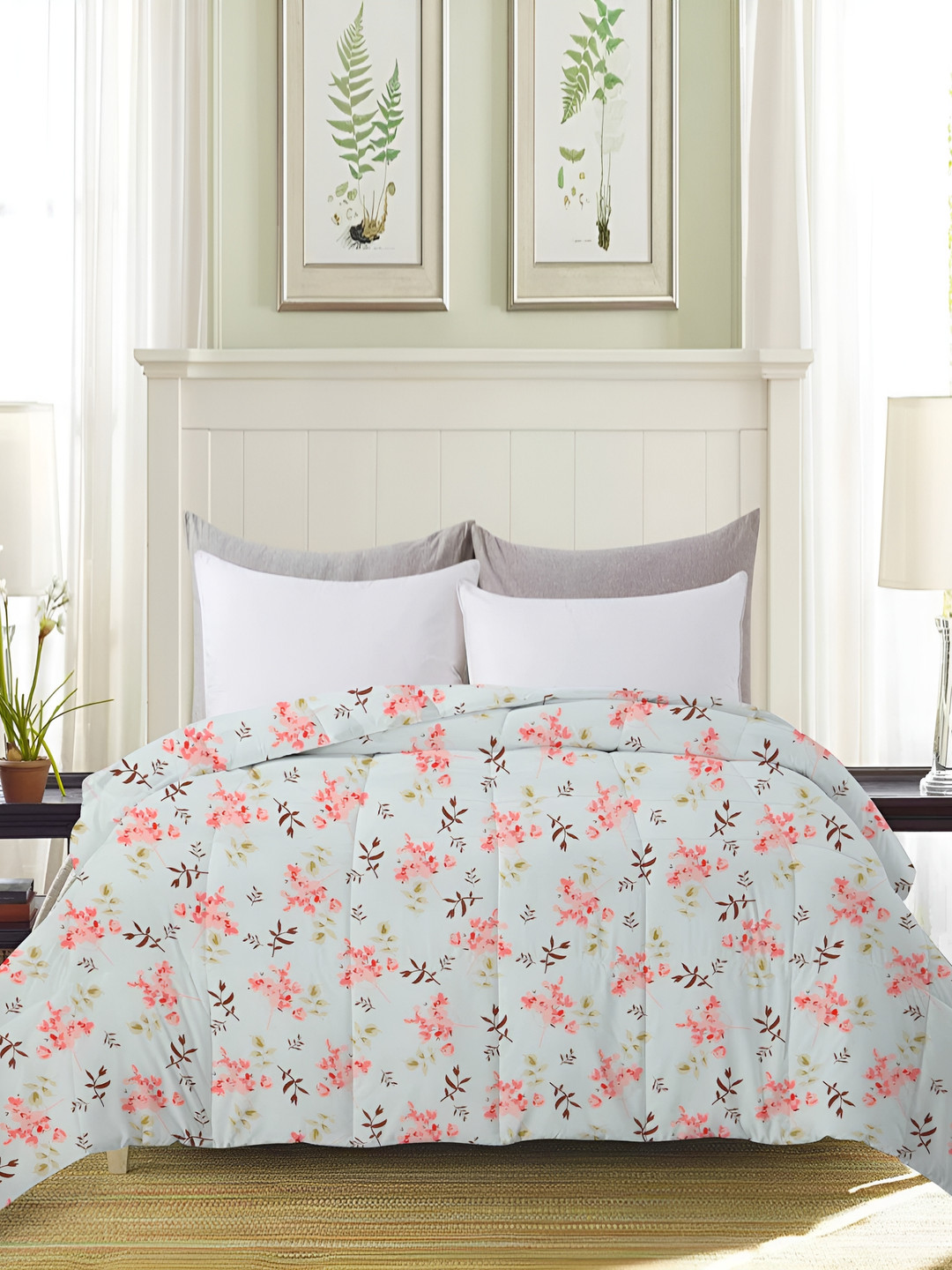 bsb home Blue & Red Microfiber Heavy Winter 210 GSM Double Bed Comforter