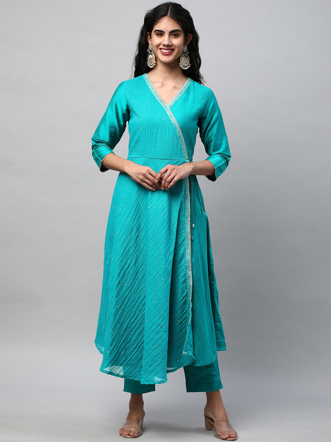 KAMI KUBI Embellished Angrakha A-Line Kurta