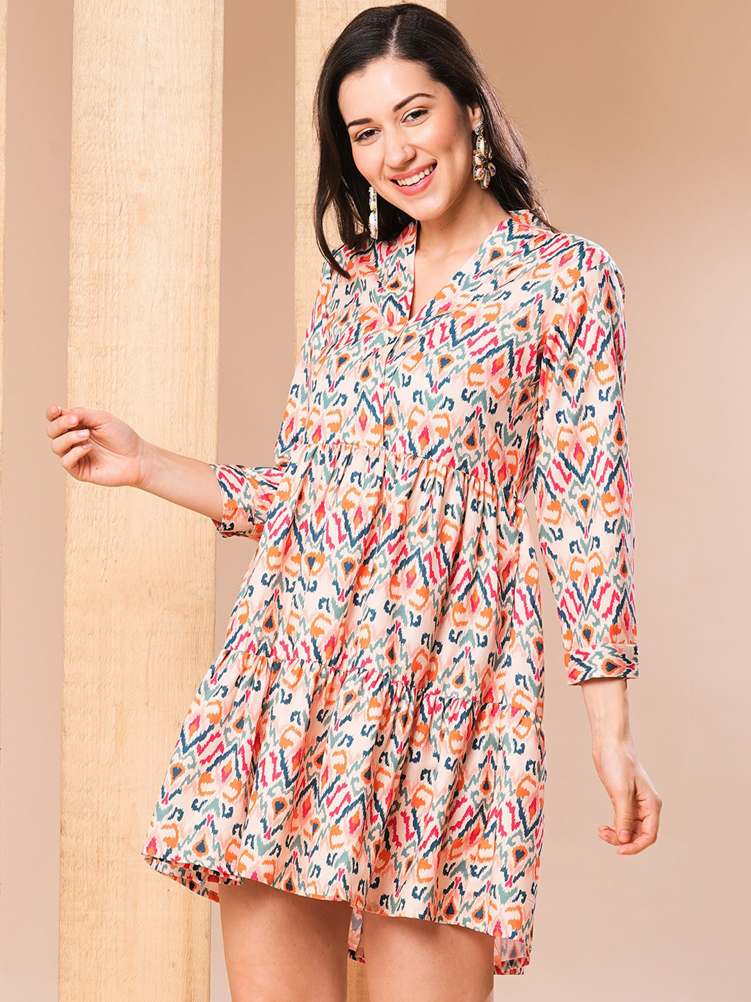 Globus Allover Printed A-Line Mini Fusion Dress