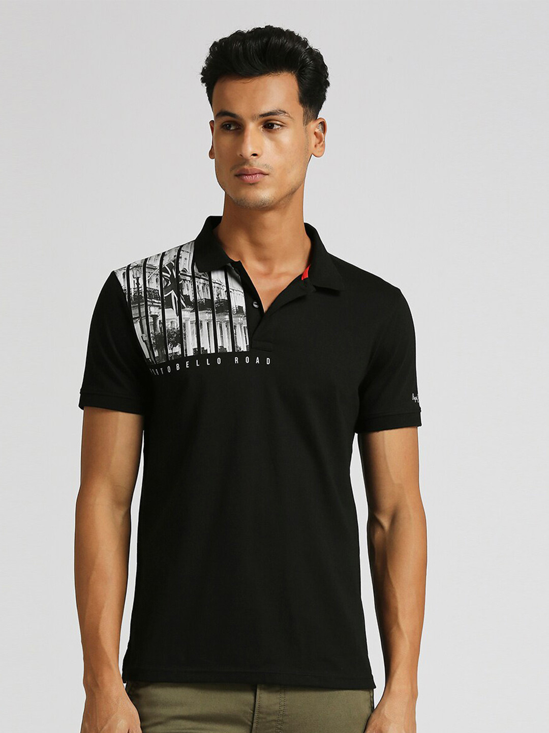 Pepe Jeans Ed Graphic Printed Polo Collar T-shirt