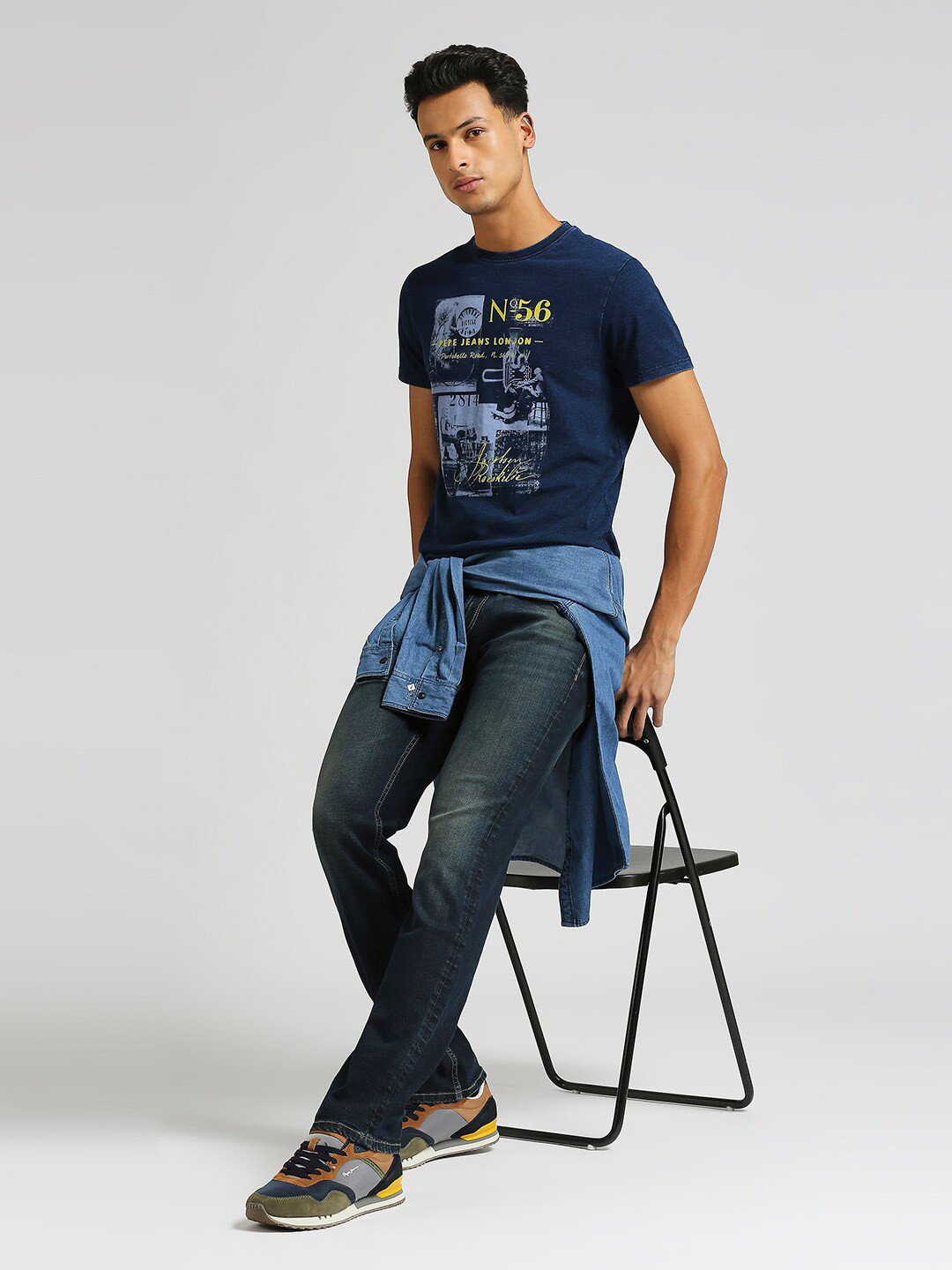 Pepe Jeans Moses Graphic Printed Pure Cotton Slim Fit T-shirt