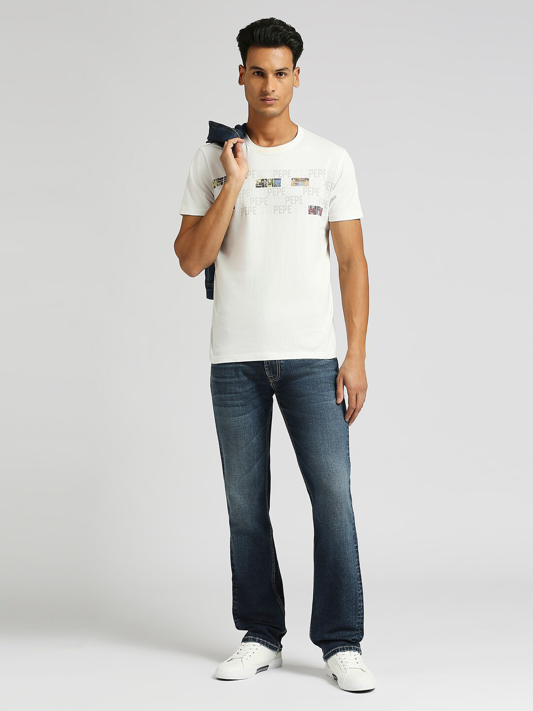 Pepe Jeans Vasco Typography Printed Slim Fit Pure Cotton T-shirt