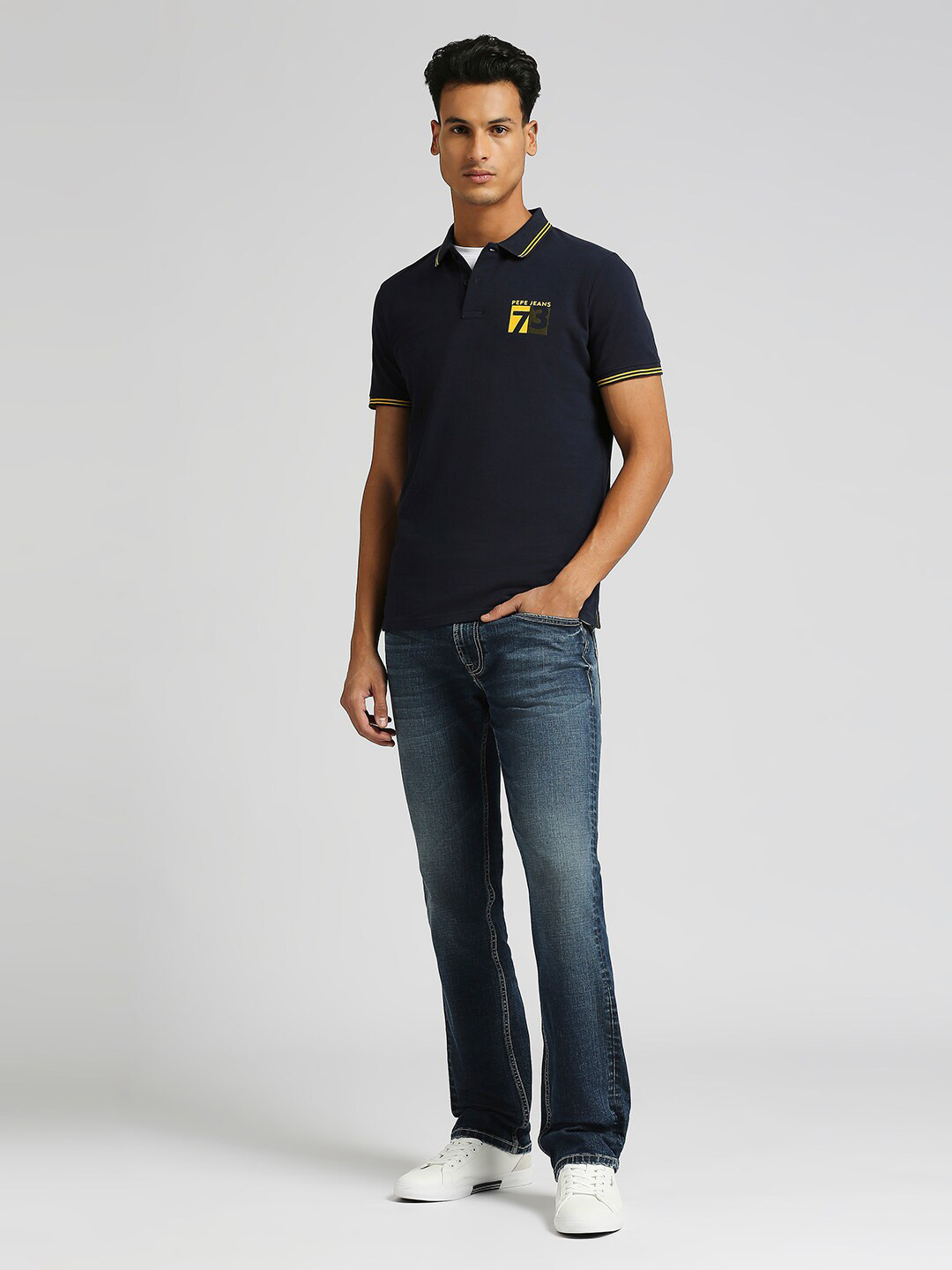 Pepe Jeans Rodrigo Flock Polo Collar Pure Cotton T-shirt