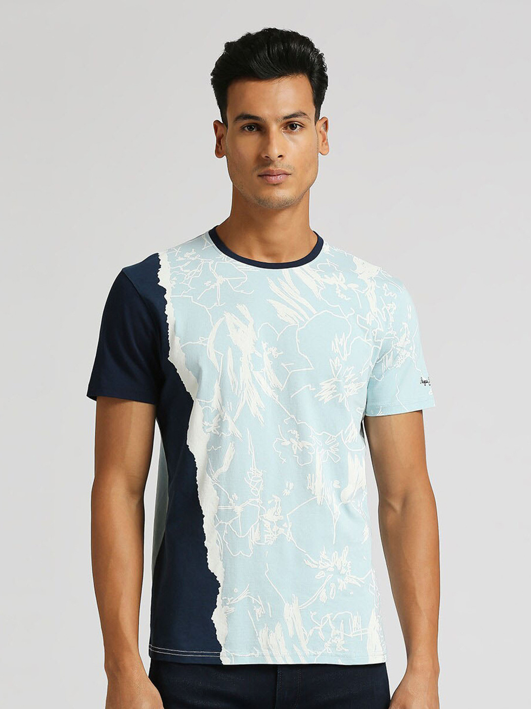 Pepe Jeans Otto Abstract Printed Pure Cotton Slim Fit T-shirt