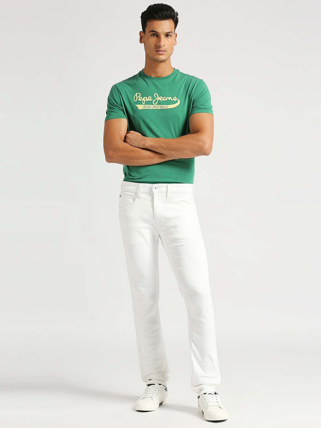 Pepe Jeans Men Vapour Slim Fit Mid-Rise Powerflex Stretchable Jeans