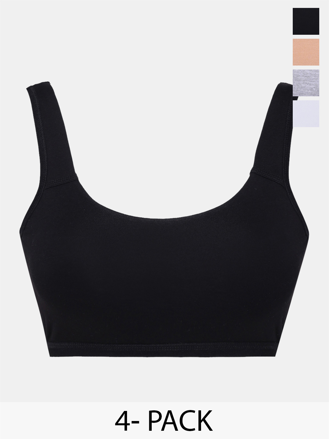 Sillysally Girls Pack Of 4 Full Coverage Removable Padding Bras - All Day Comfort