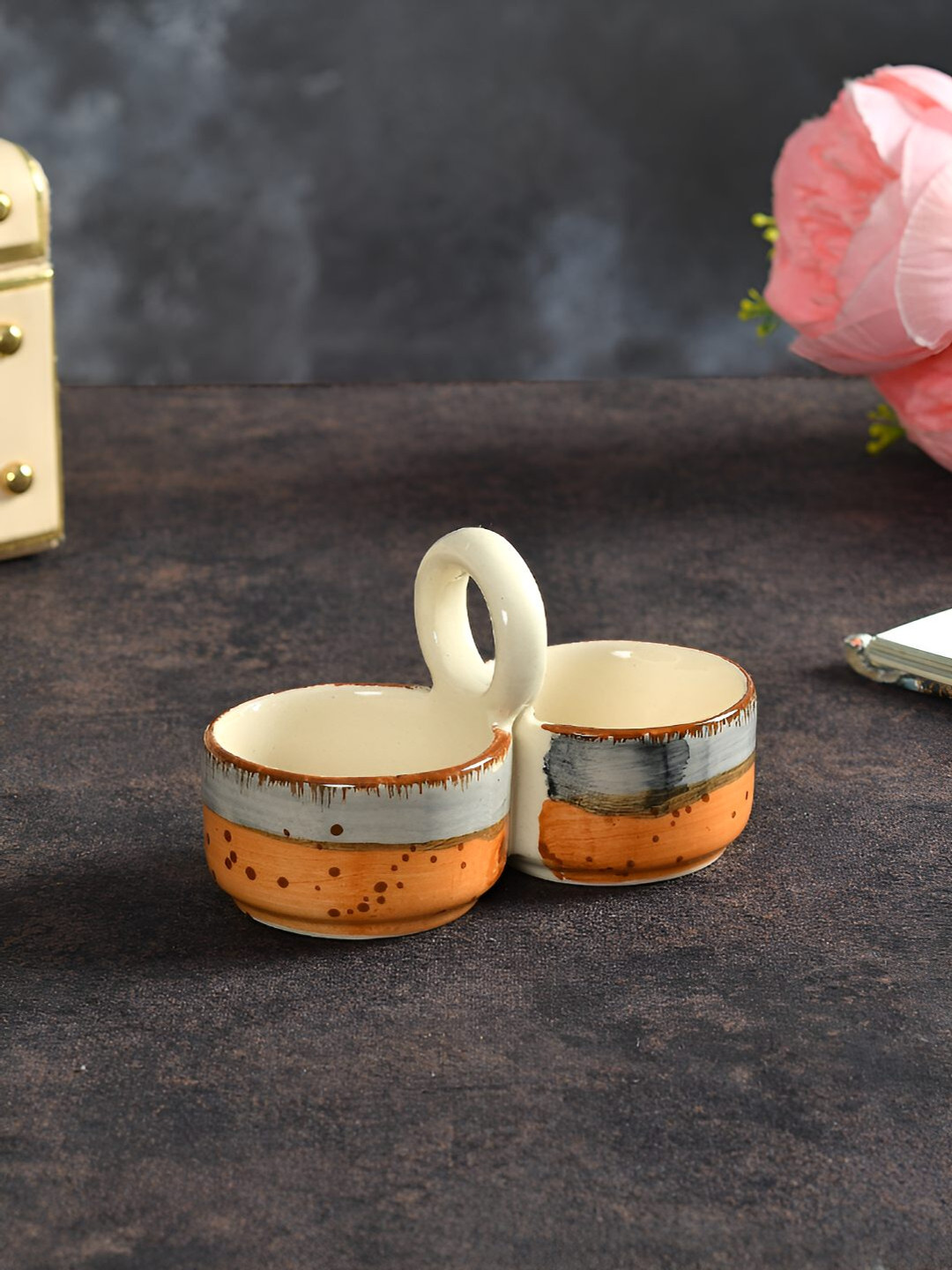 Clio'S Heritage Store Peach Ceramic Dishwasher Safe Clip-On Canister