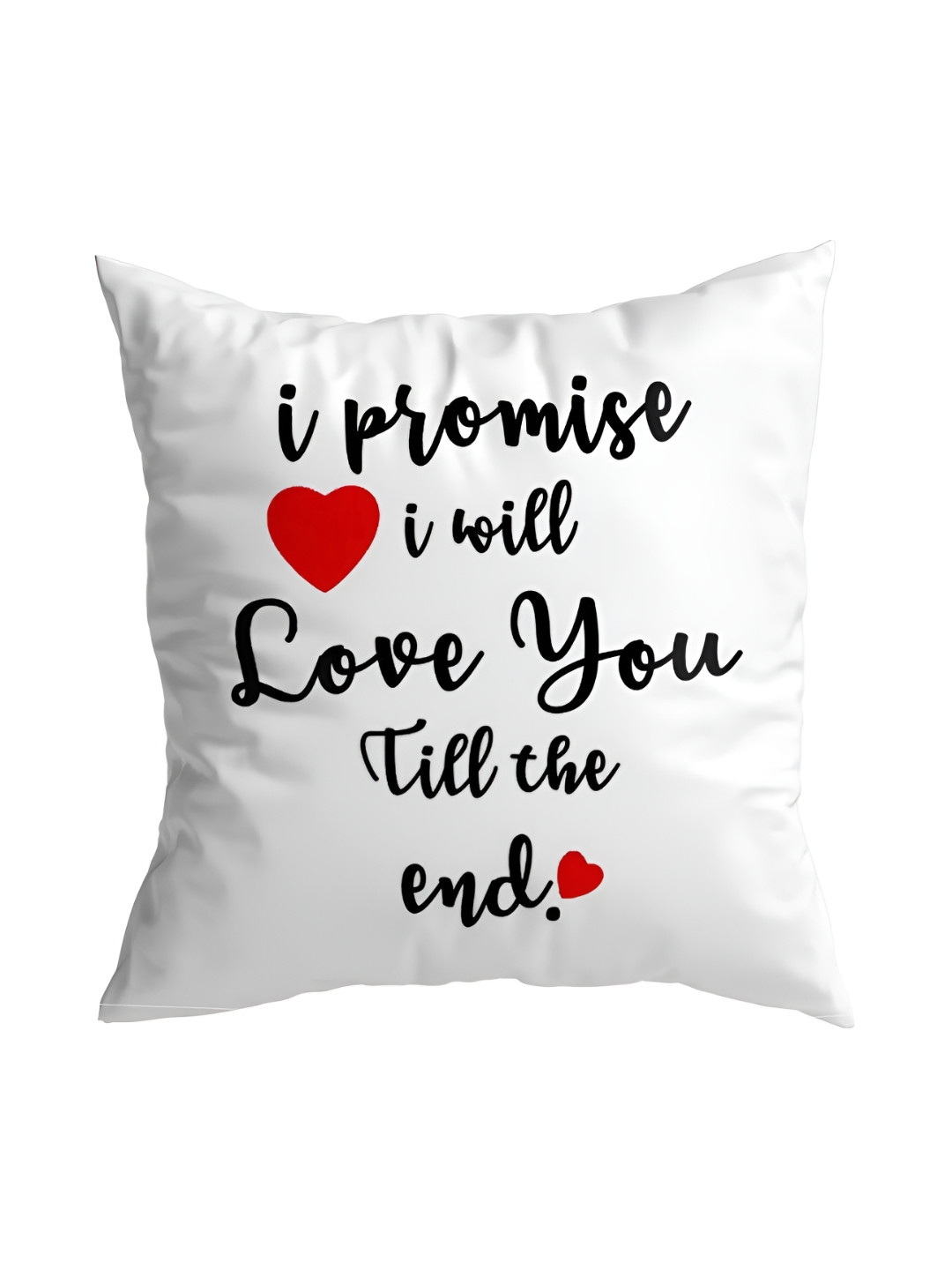 ARTBUG White & Black Printed Square Pre-Filled Cushion With Filler