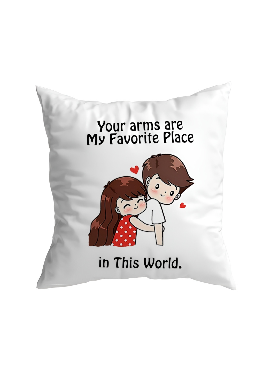 ARTBUG White & Black Printed Square Cushion With Filler
