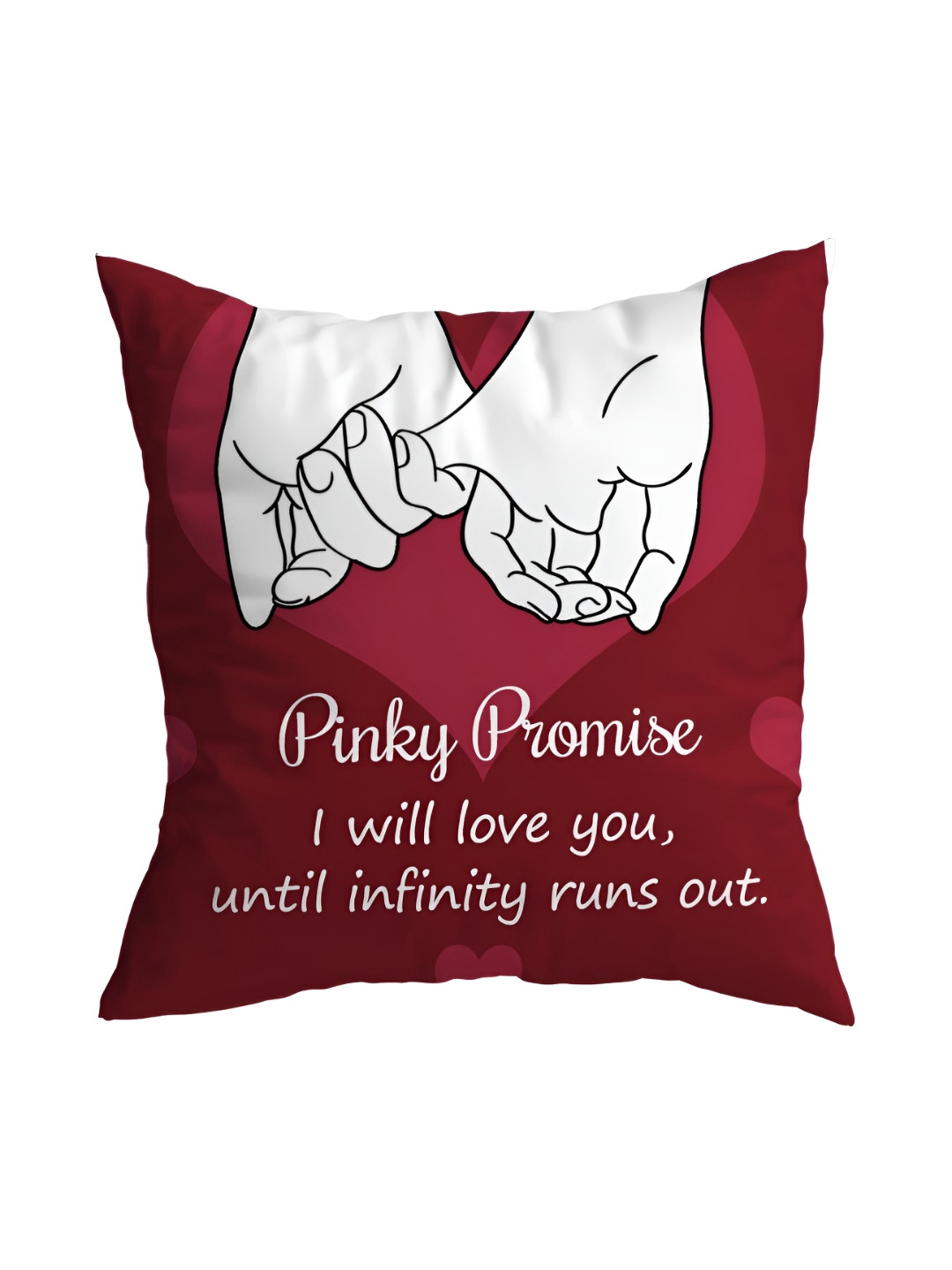 ARTBUG White & Magenta Printed Square Pre-Filled Cushion With Filler