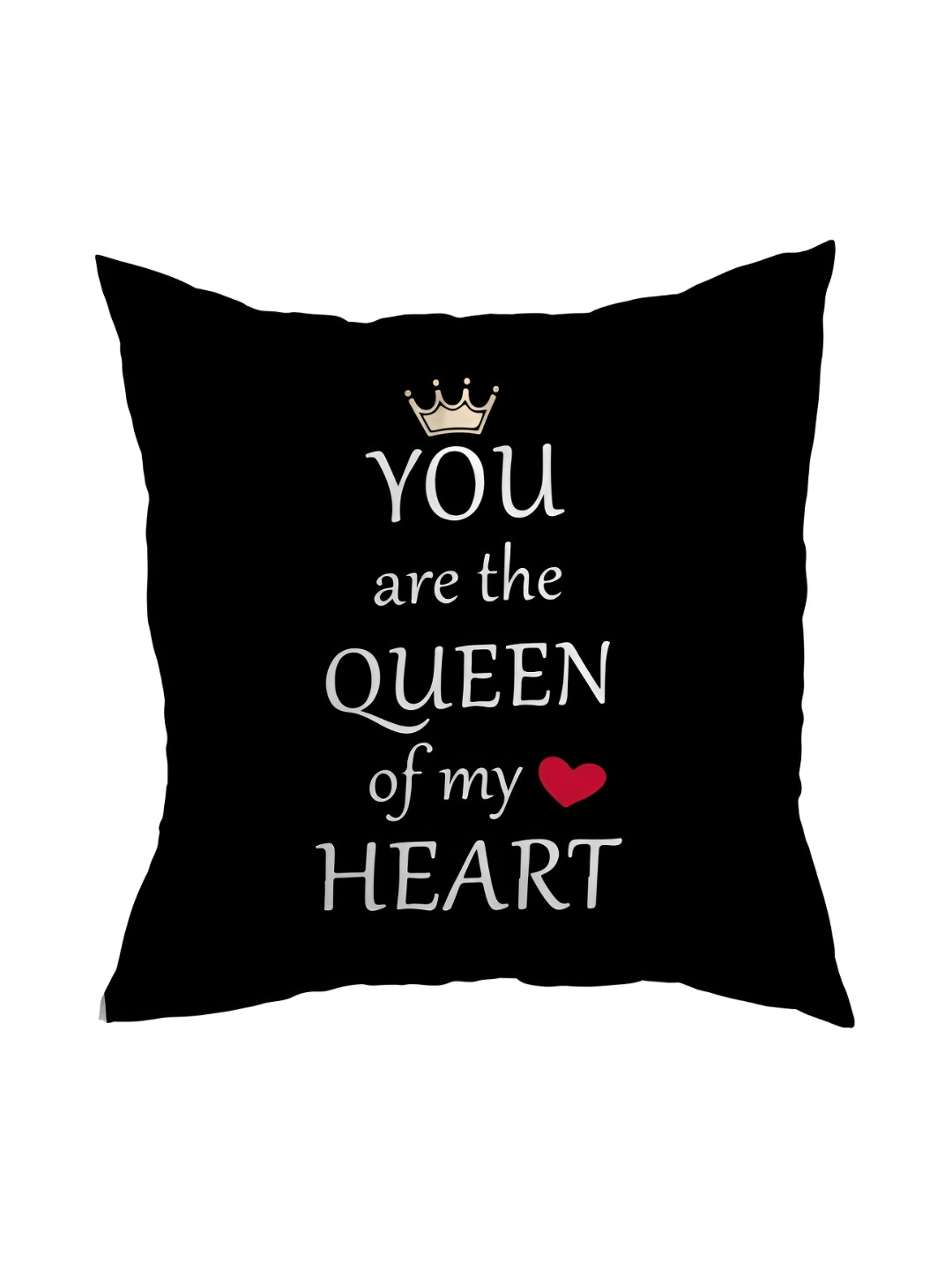 ARTBUG White & Black Printed Square Pre-Filled Cushion With Filler