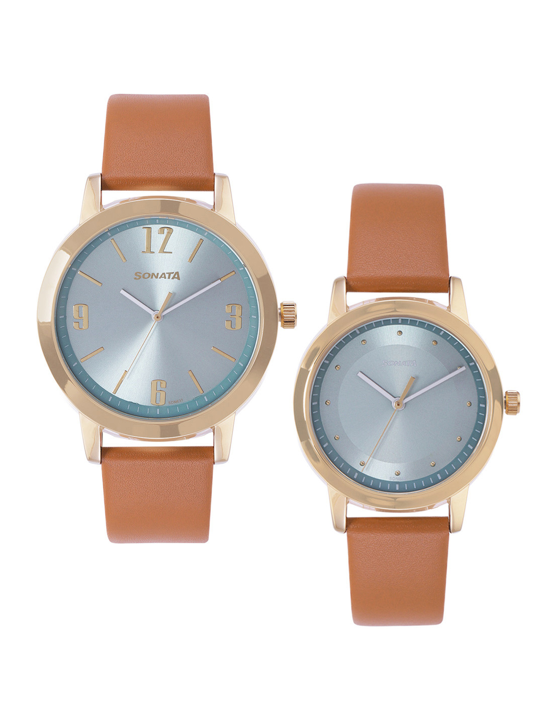Sonata Unisex Regular Straps Analogue His & Her Watches 7712887047YL02P