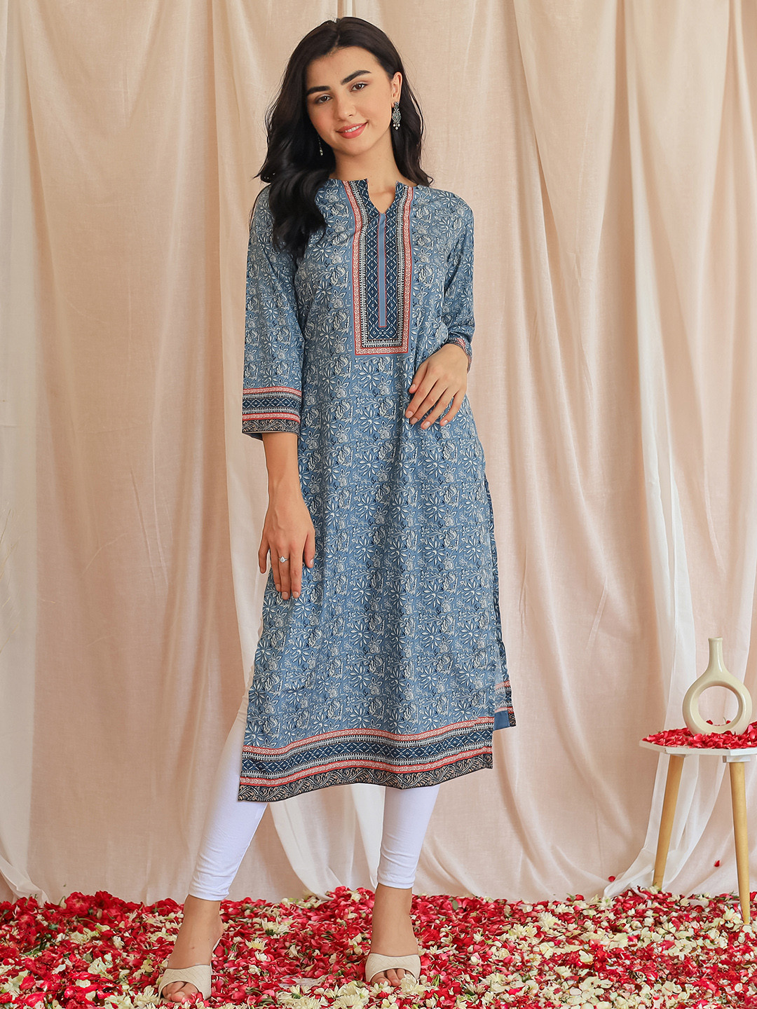 Libas Ethnic Motifs Printed Straight Kurta