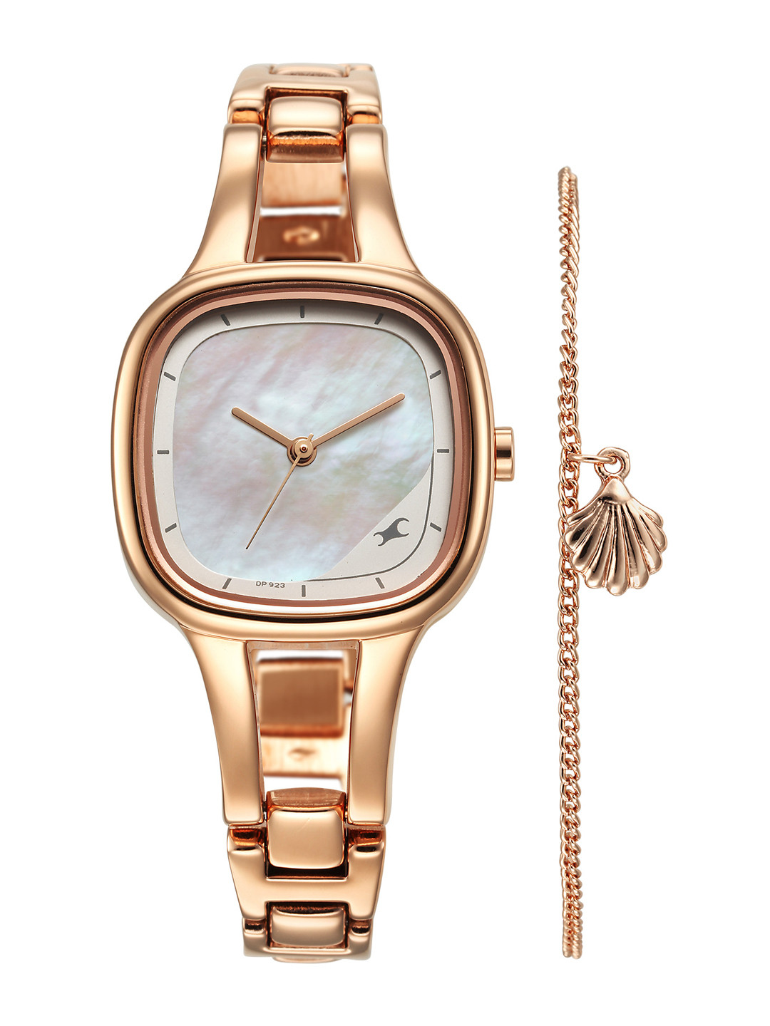 Fastrack Women Mother of Pearl Dial & BraceletStrap Analogue Watch with Bracelet 6147WM01F