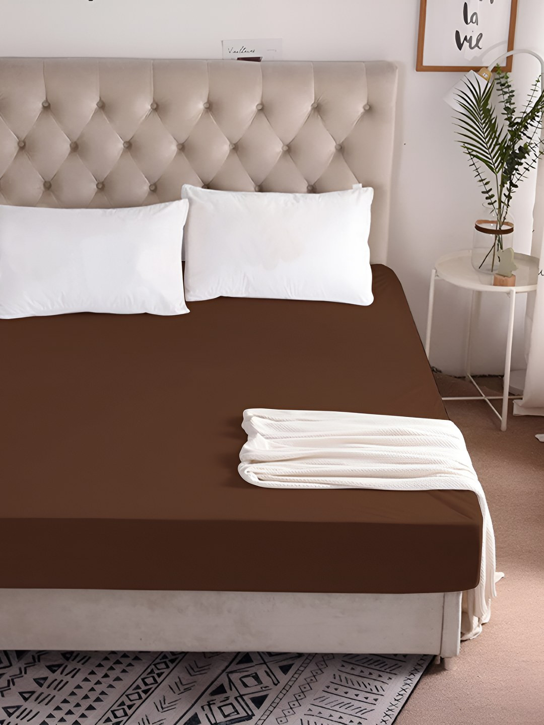 tundwal's Brown Terry Breathable Mattress Protector