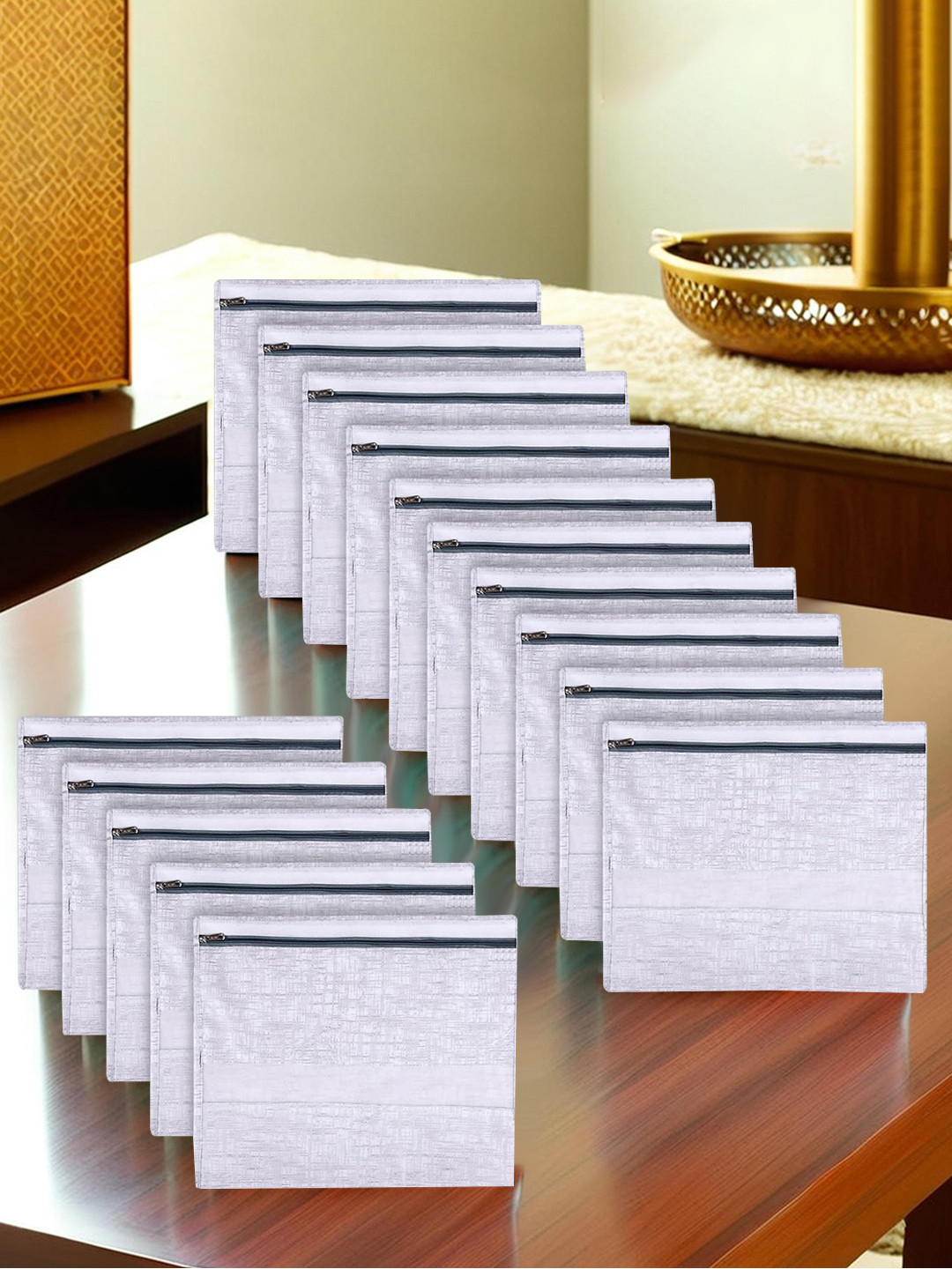 Kuber Industries Grey 15 Pieces Reusable Drawer Organisers