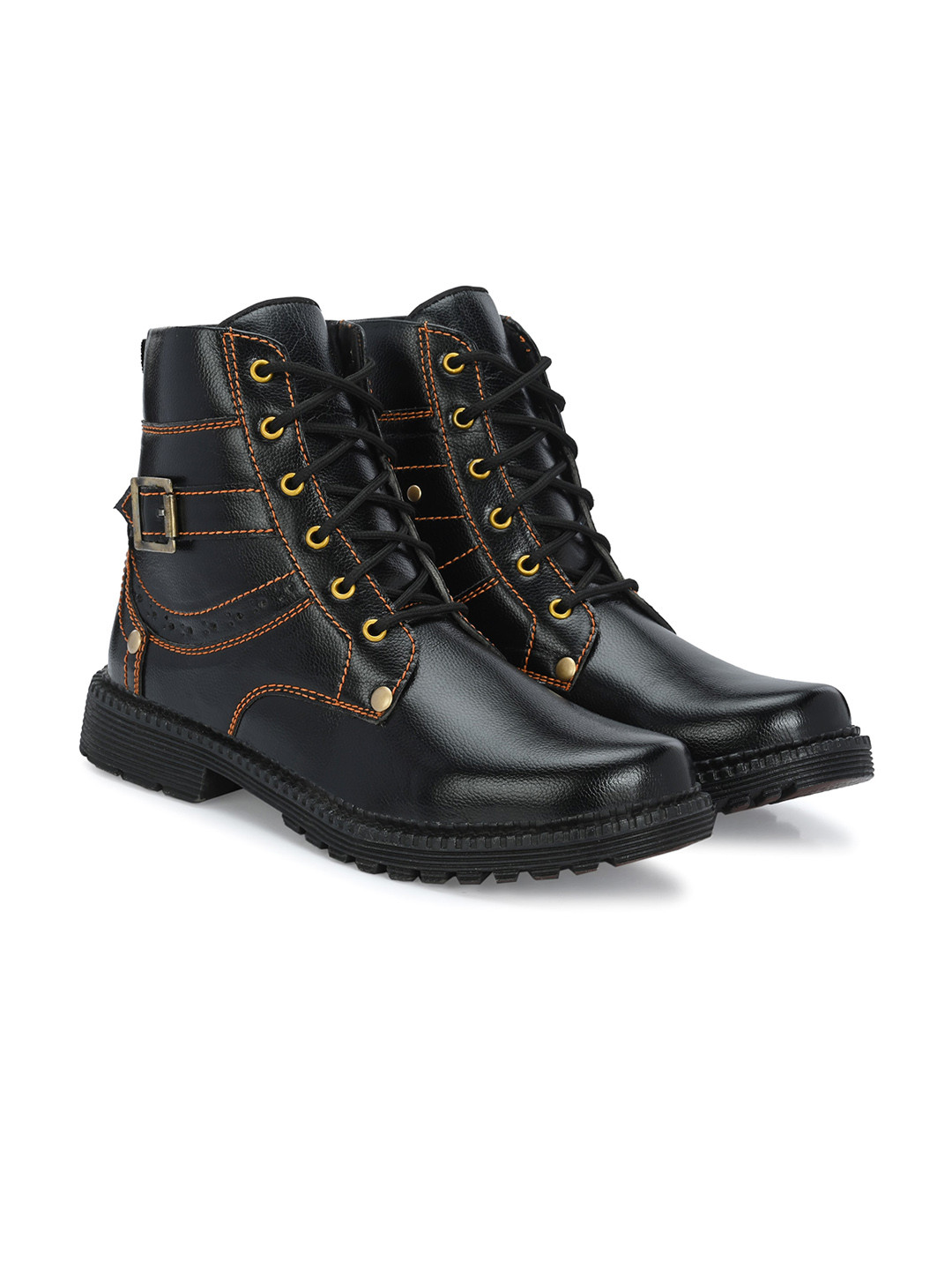 Hundo P Men Round Toe Mid-Top Regular Boots