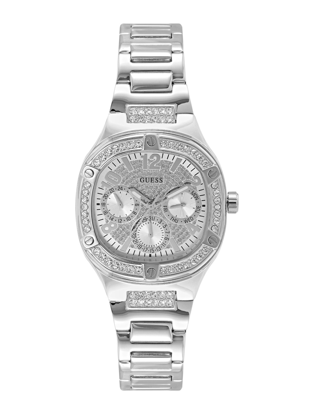 GUESS Women Embellished Bracelet Style Straps Duchess Analogue Watch- GW0558L1