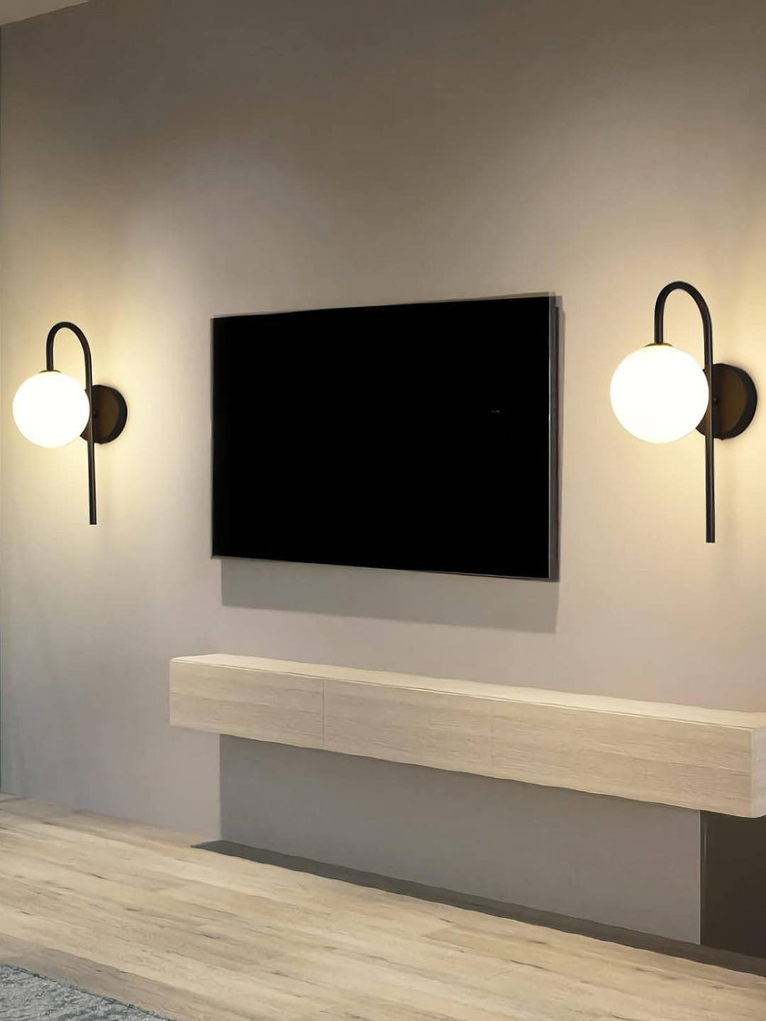 Whiteray Black Spherical Metal Wall Lamp