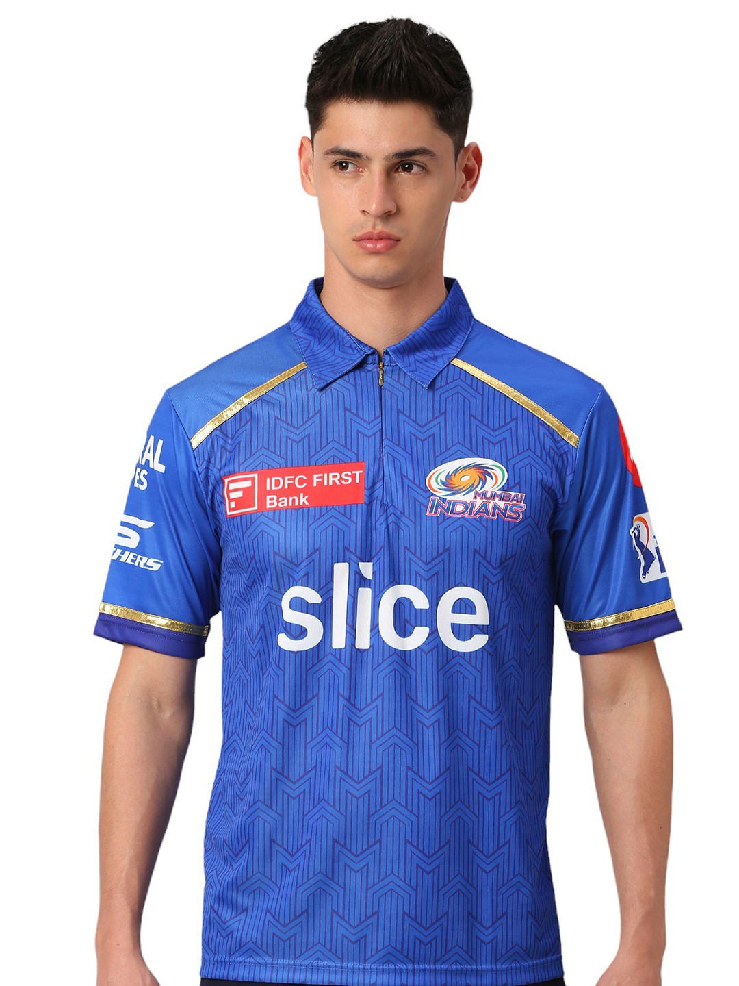 playR Printed Polo Collar Dri-FIT MI Fan Jersey T-shirt