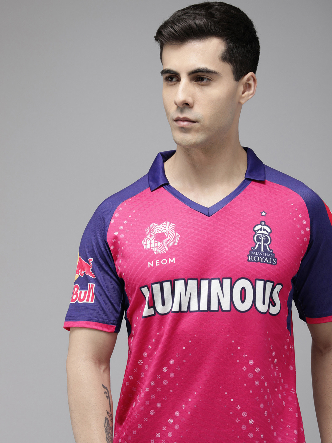 playR Men Printed Polo Collar Dri-FIT RR Official Match Jersey T-shirt 2024