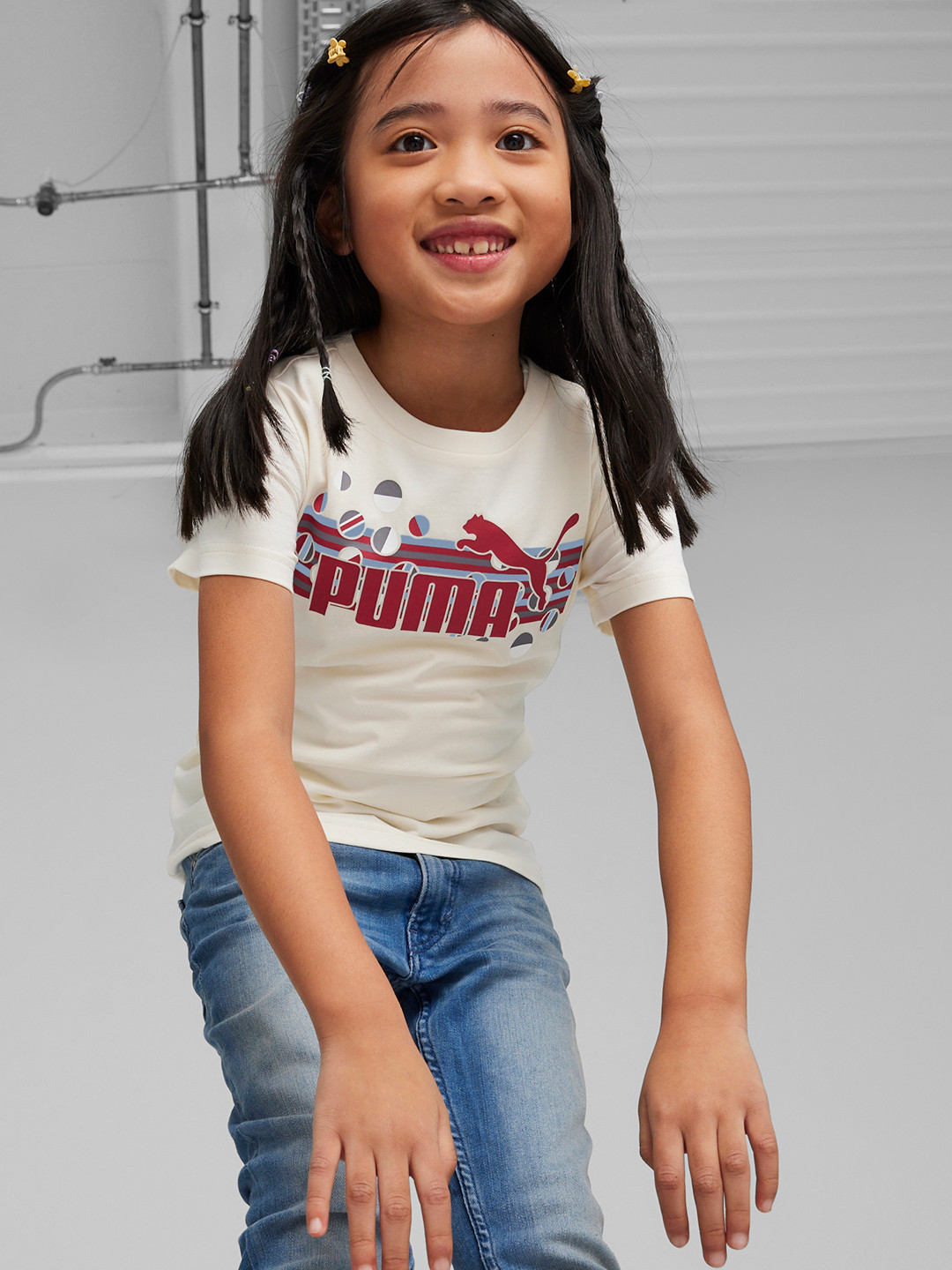 Puma Kids Pure Cotton Brand Logo Printed T-shirt
