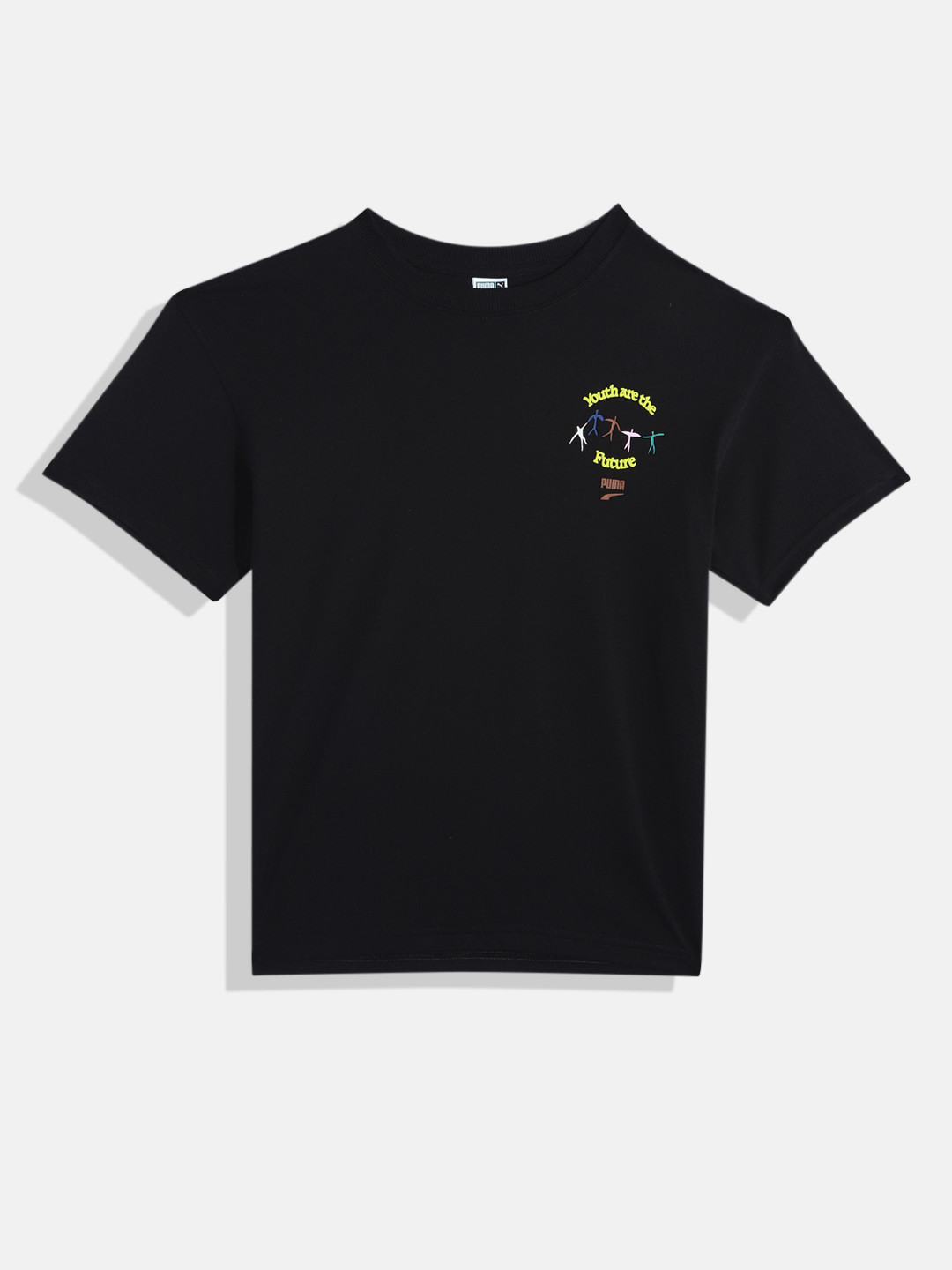 Puma Boys Downtown Graphic Back Print Pure Cotton Relaxed Fit T-shirt