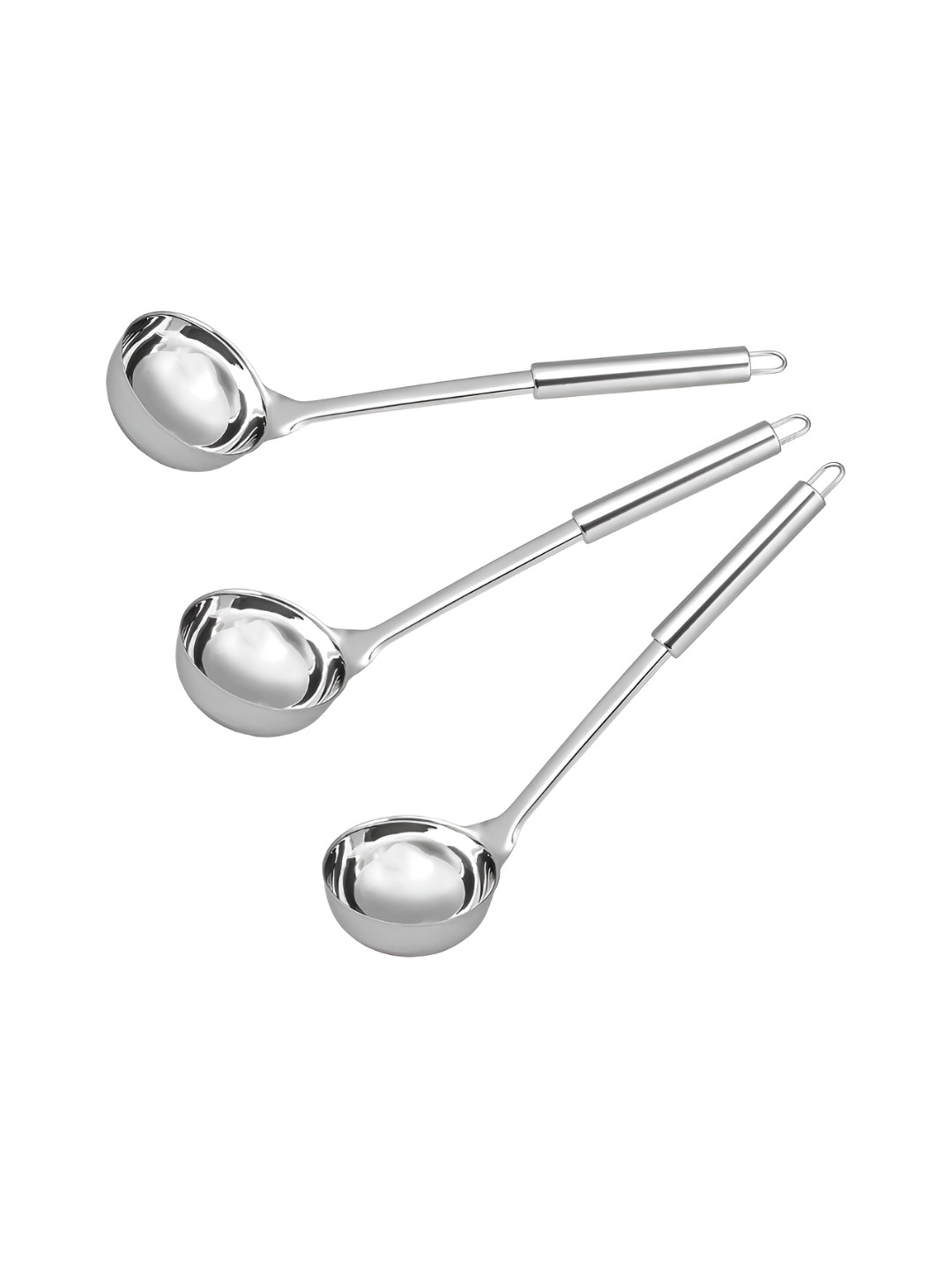 Kuber Industries 3 Pieces Stainless Steel Serving Ladle Set