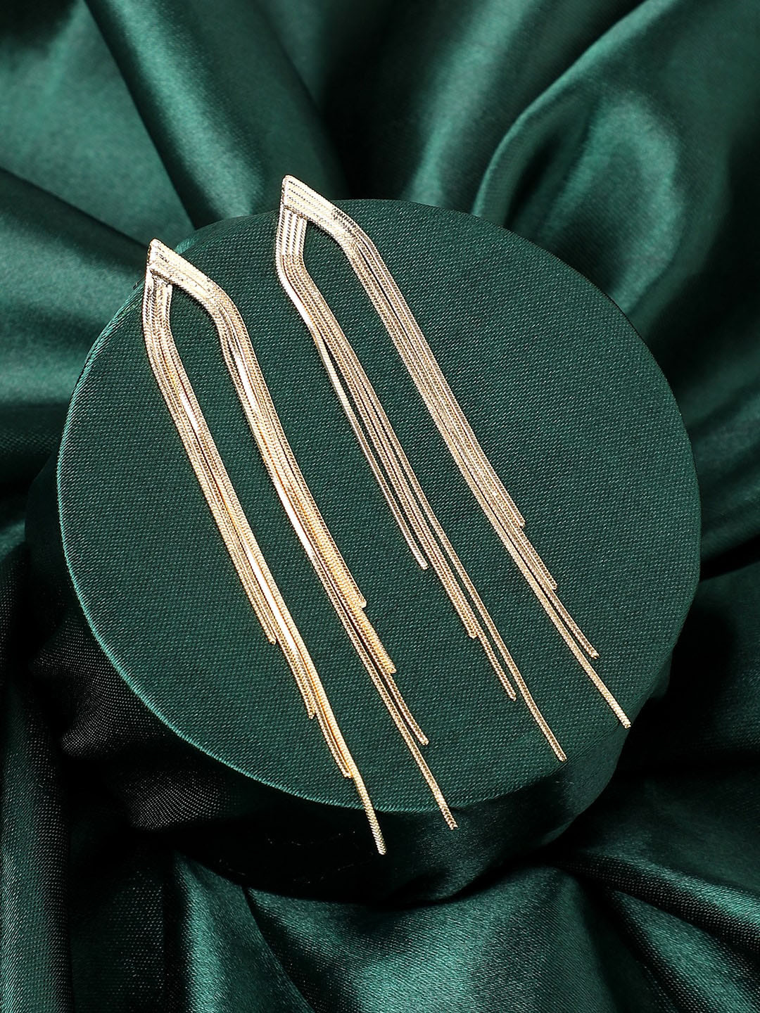 SOHI Gold-Plated Dangling Drop Earrings