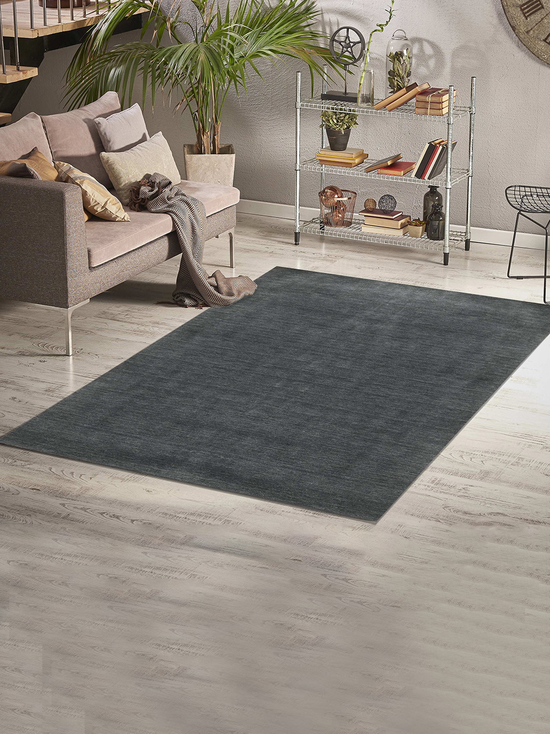 saraswatii global Grey Abstract Carpet