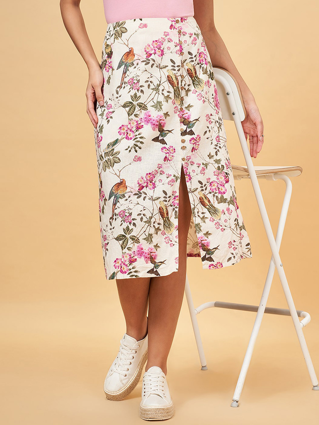 Honey by Pantaloons Printed Straight Knee-Length Mid-Rise A-Line Skirts