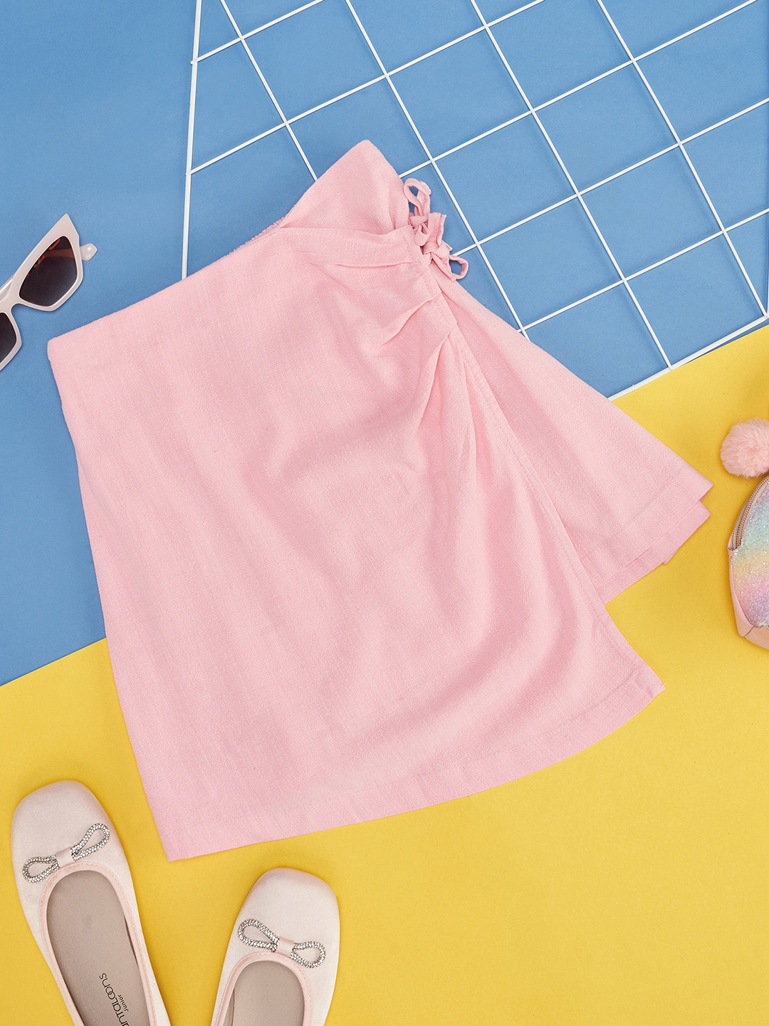 Pantaloons Junior Girls Tie-Ups Mini Wrap Skrit