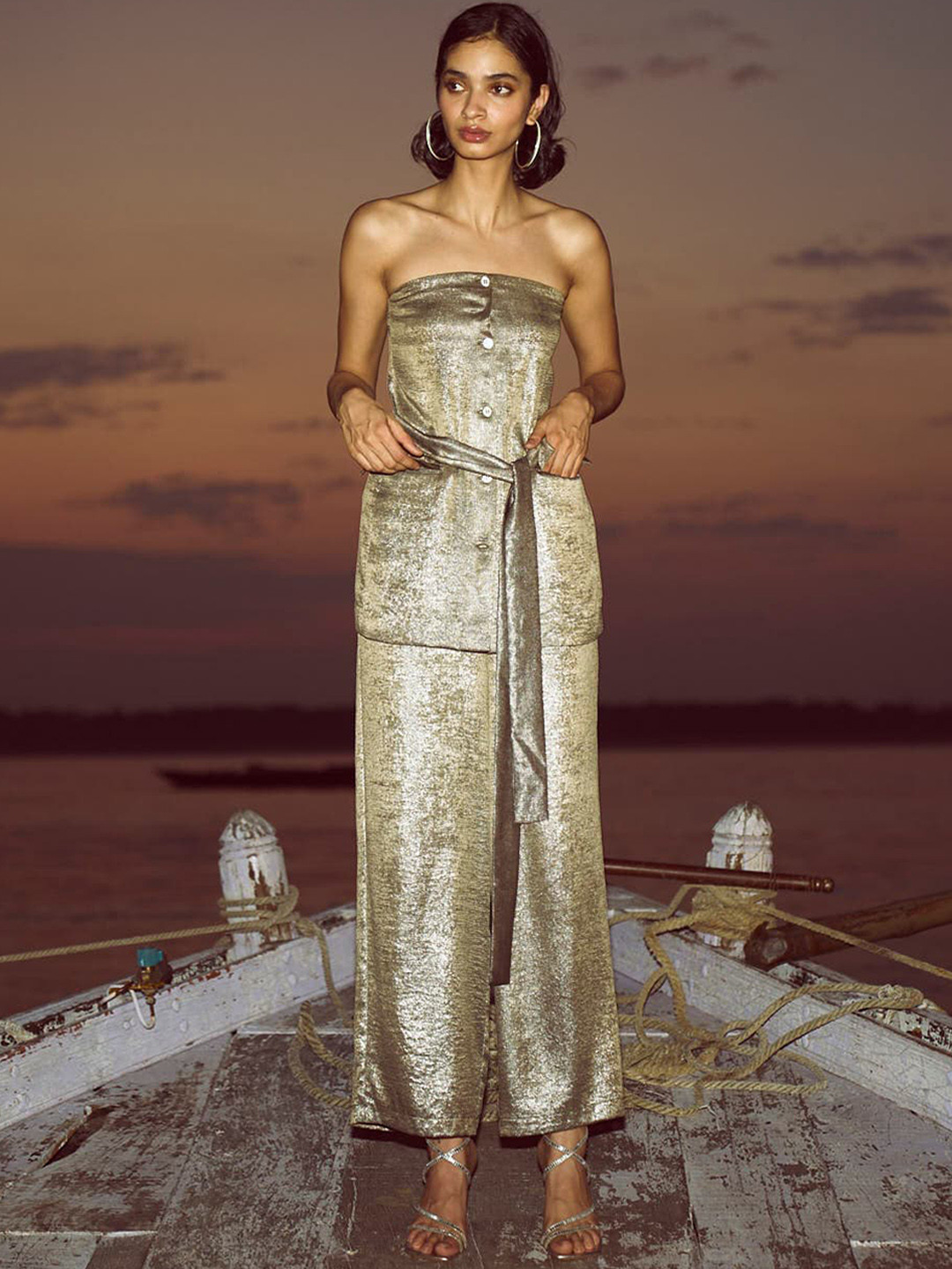 Dash and Dot Women Embellished Relaxed Flared Mid-Rise Parallel Trousers