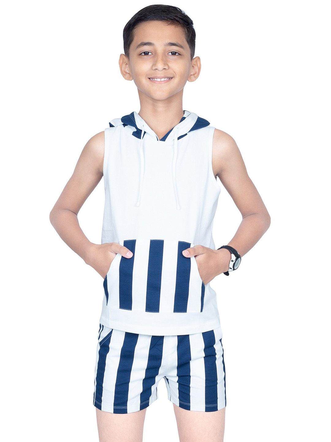 ONE SKY Boys Striped T-shirt with Shorts