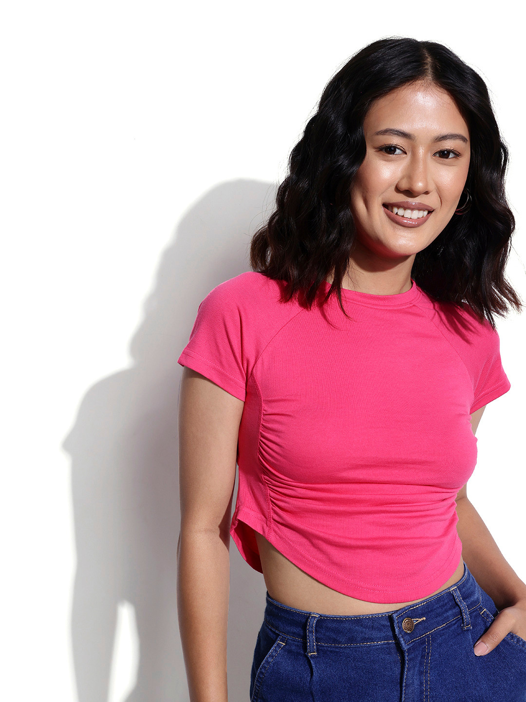 DressBerry Ruched Front Hollow Back Top