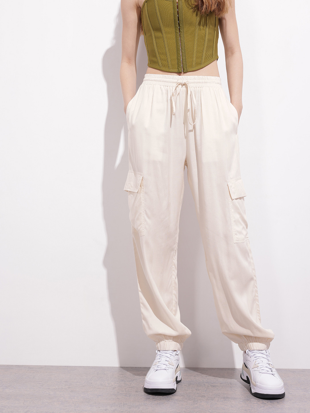 DressBerry Women Drawstring Cargo Joggers