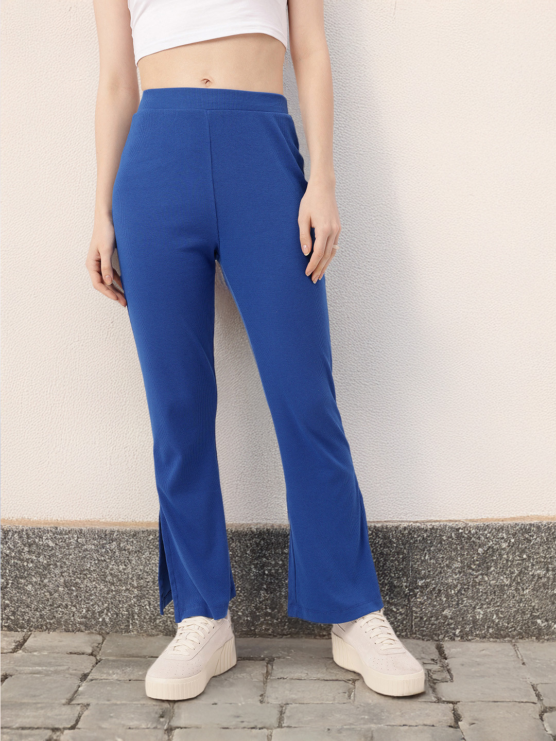 DressBerry Women Flare Rib Knit Leggings