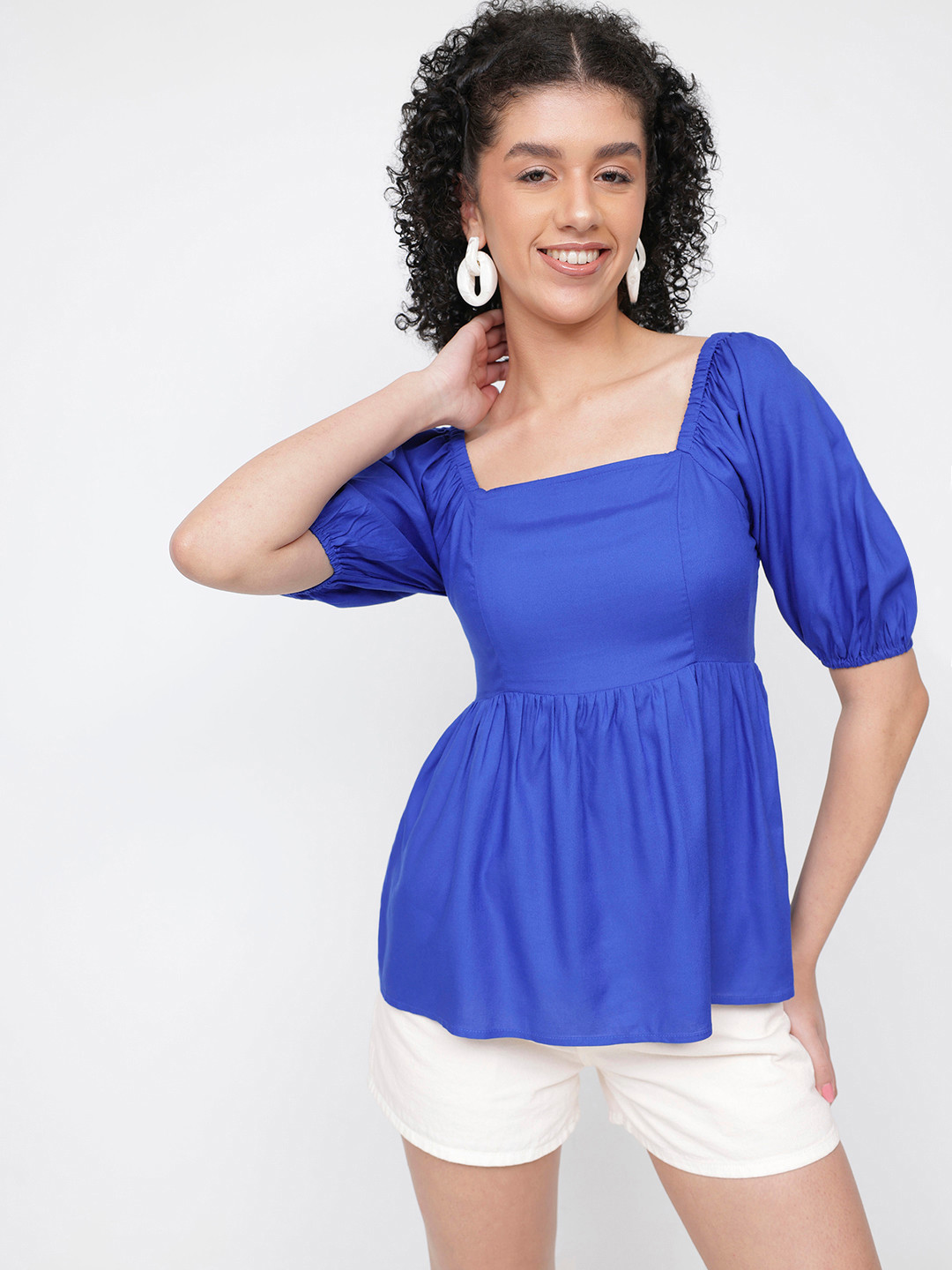 DressBerry Electric Blue 90's Empire Top