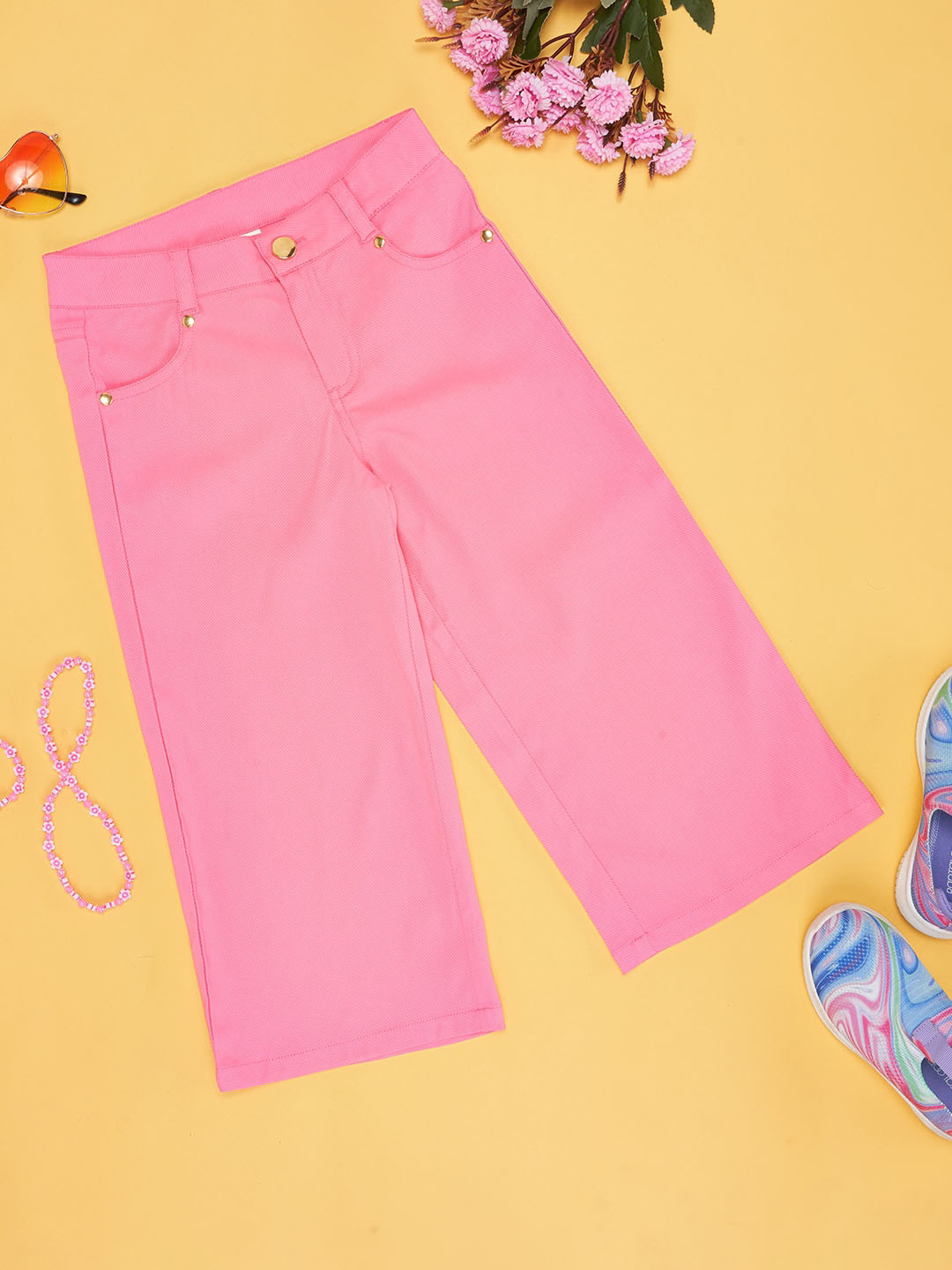 Pantaloons Junior Girls Mid Rise Flared Trousers
